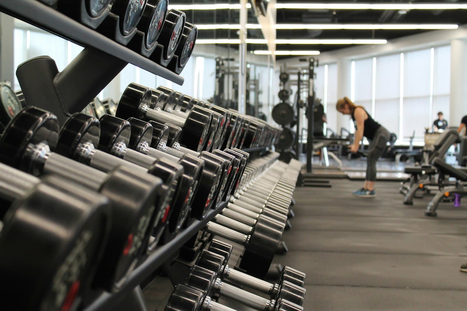 Indoor fitness space with treadmills for beginner workouts